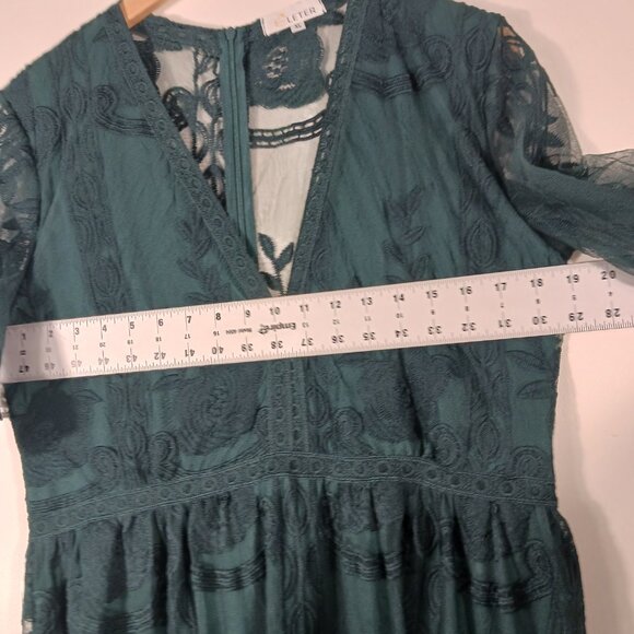 Eleter, Evergreen Lace Maxi Dress with Short Romper Underneath, Size XL, Fairy - Picture 10 of 16